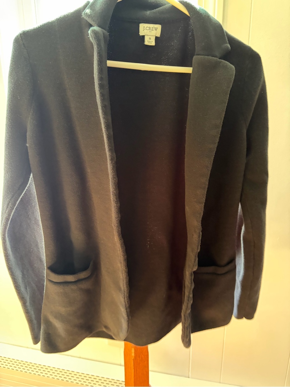 J. Crew Black Open-Front Knit Cardigan Sweater